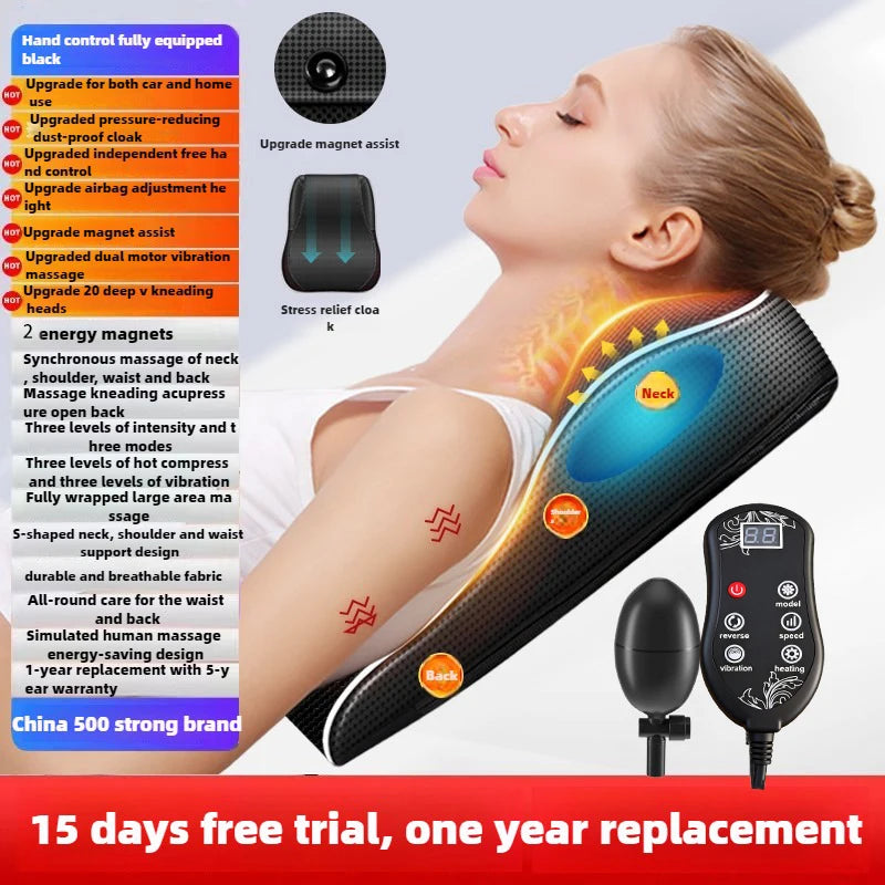 JAIYORL Electric Shiatsu Neck Massager Pillow With Heating And Vibration