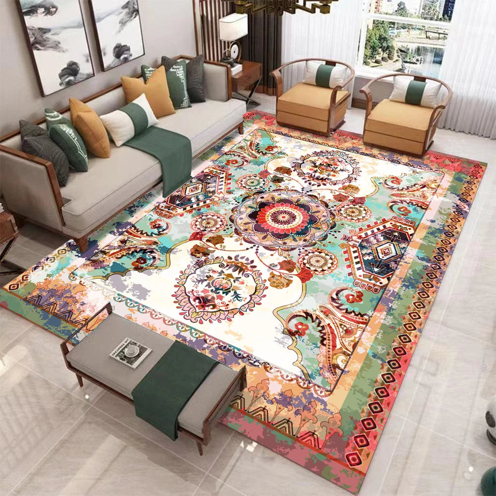 European Retro Carpet Living Room Non Slip Washable Soft Rug