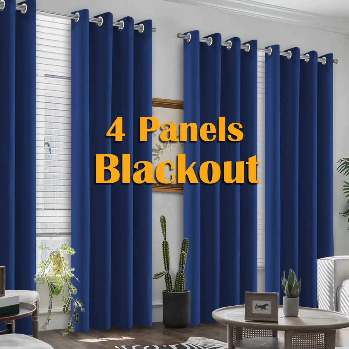 Premium Blackout Curtains With Grommet Top Heat Insulated Window Drapes