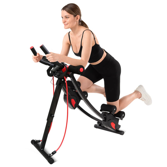 Abdominal Curling Exercise Machine Adjustable Dual Track Foldable Home Gym