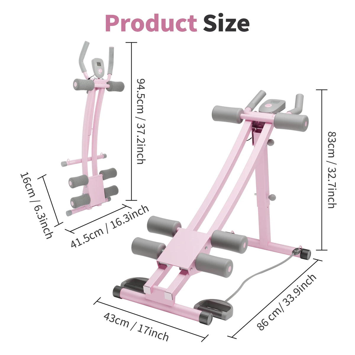 Abdominal Curling Exercise Machine Adjustable Dual Track Foldable Home Gym