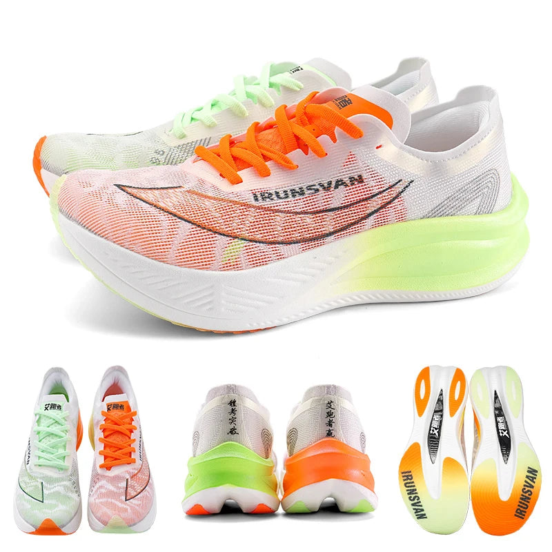 Irunsvan Nylon Carbon Plate Running Shoes Lightweight Marathon Sneakers