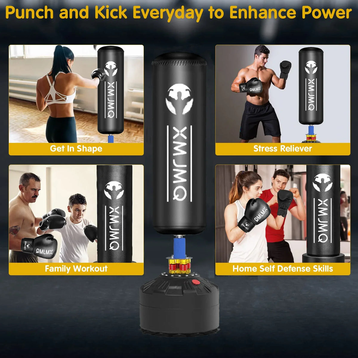 Lekaro Standing Boxing Post With Gloves And Suction Cup