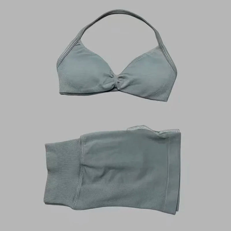 Histello Women Seamless Two Piece Yoga Gym Fitness Set