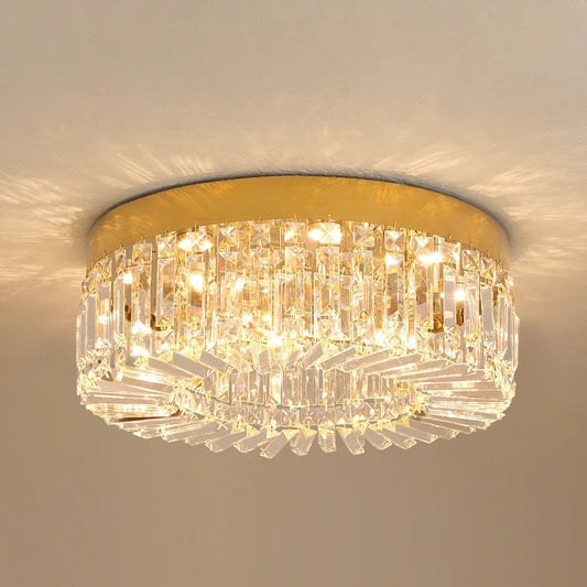 VETRULUS Gold Crystal Ceiling Lamp Modern LED Chandelier For Living Room
