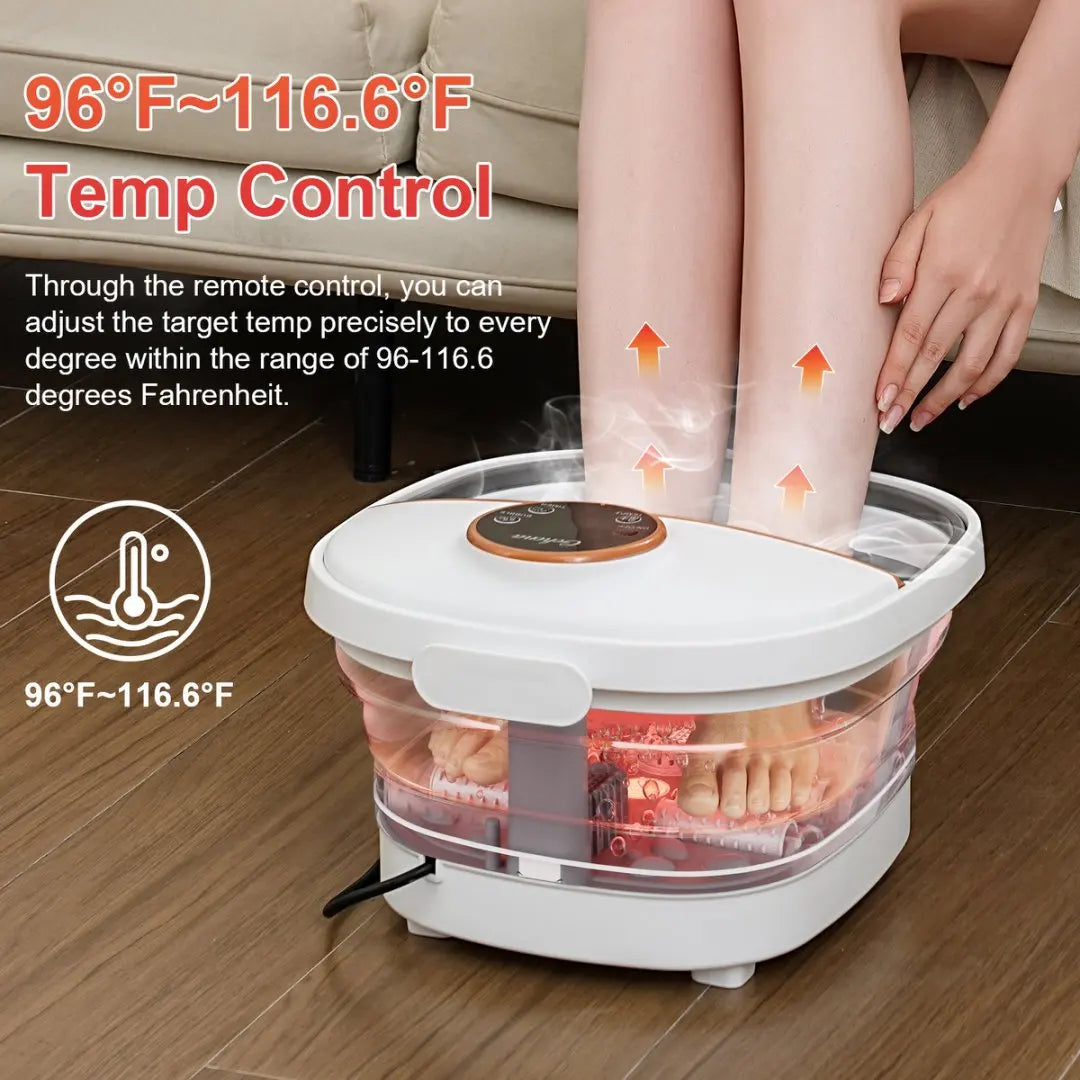 Collapsible Foot Spa Massager Electric Foldable Soaker Tub Remote Control