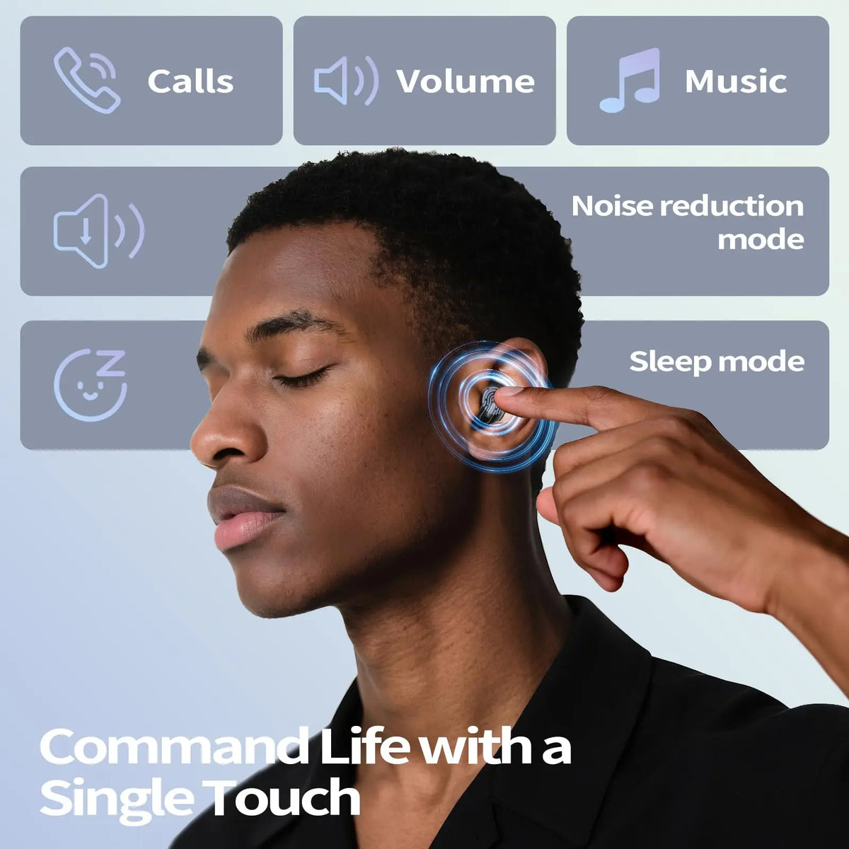 Kuizil Mini Sleep Earbuds ANC Noise Canceling Bluetooth 48H Battery