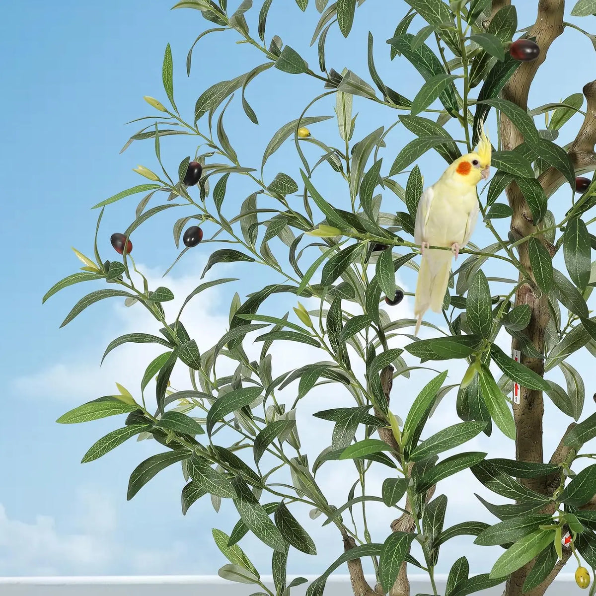 HiMISS Olive Trees Artificial Indoor Faux Silk Plant Potted in Planter