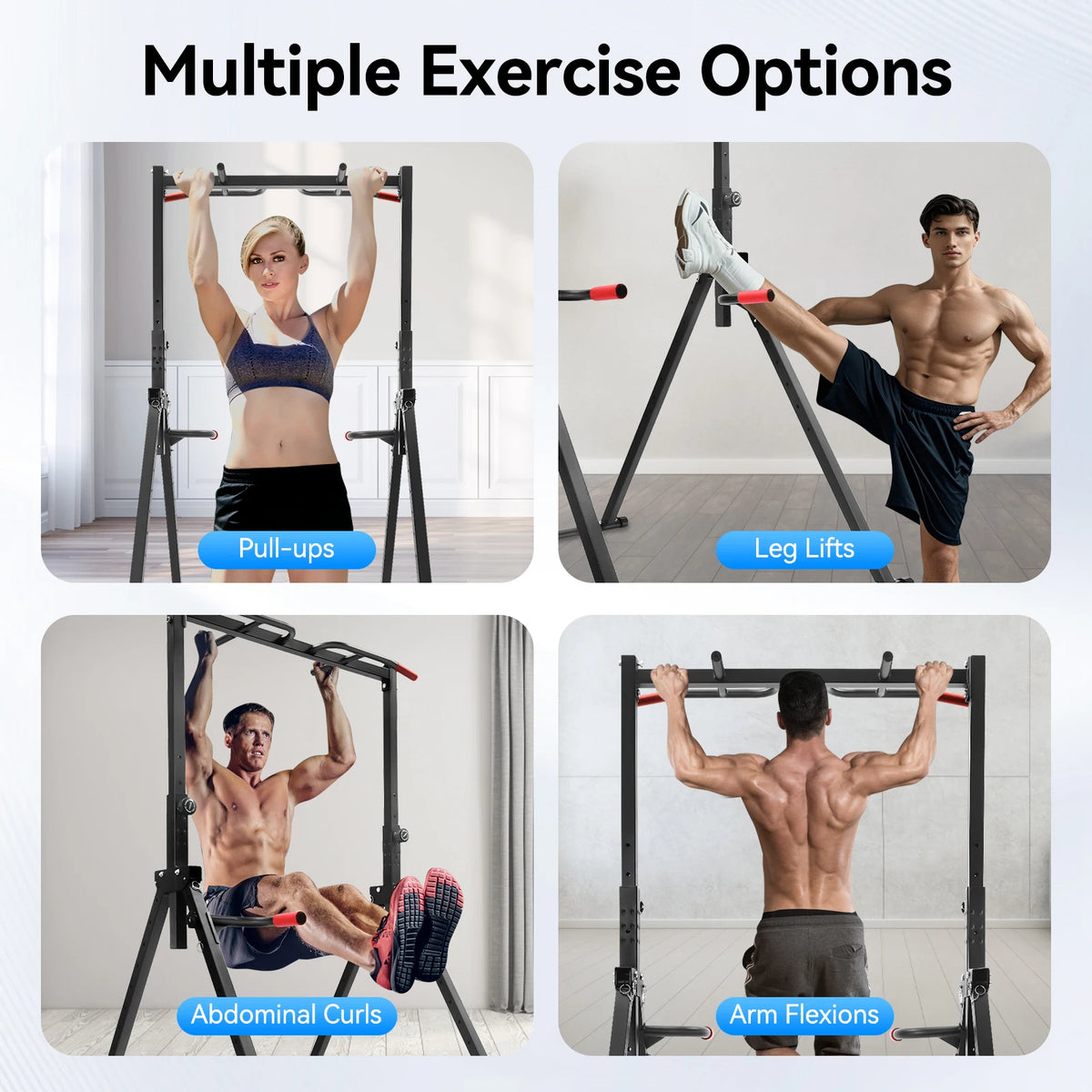 Adjustable Foldable Pull Up Bar With Parallel Training Station