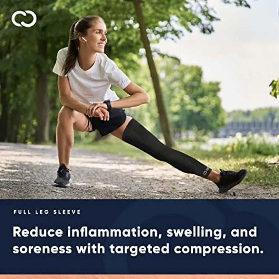Leg Compression Sleeve - Copper Infused Knee Stabilizer Brace for Running, Meniscus Tear, ACL, MCL, Arthritis, Joint Pain Relie