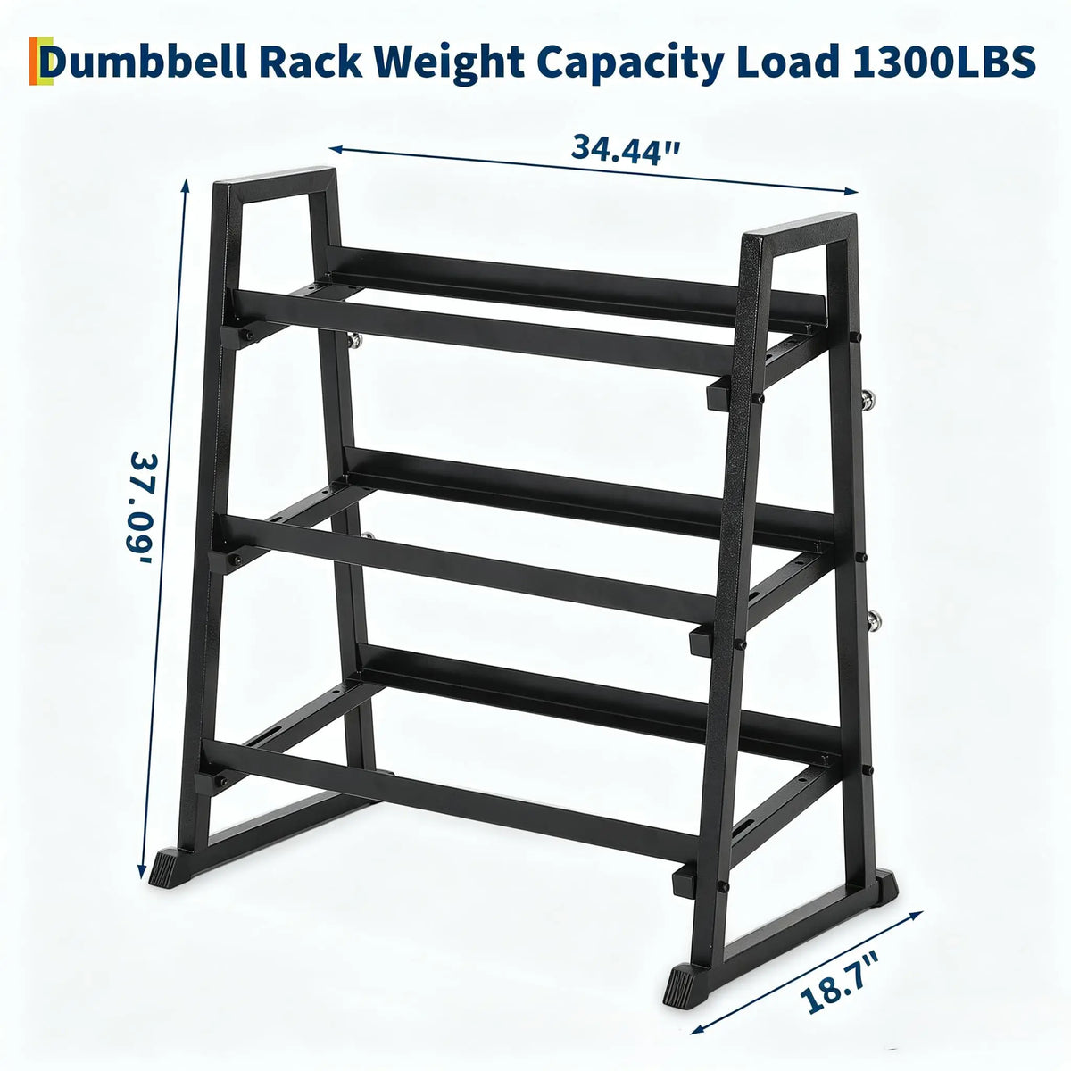 Heavy Duty Three Tier Dumbbell Rack Steel Weight Stand