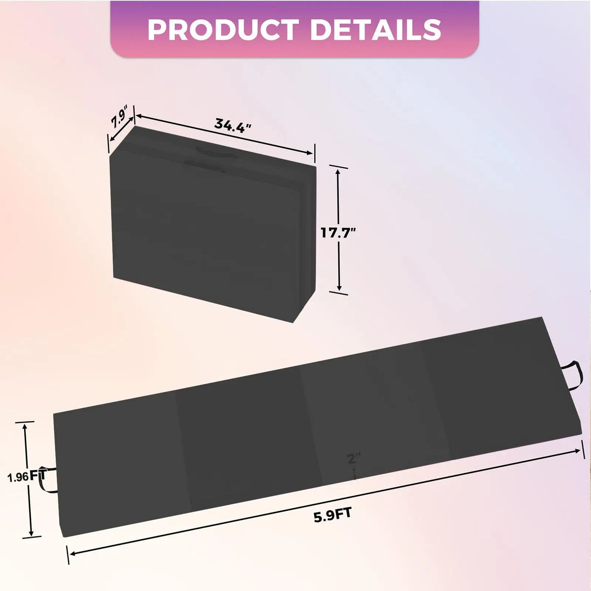 HiMISS Portable Folding Gymnastics Exercise Mat For Home Yoga Fitness