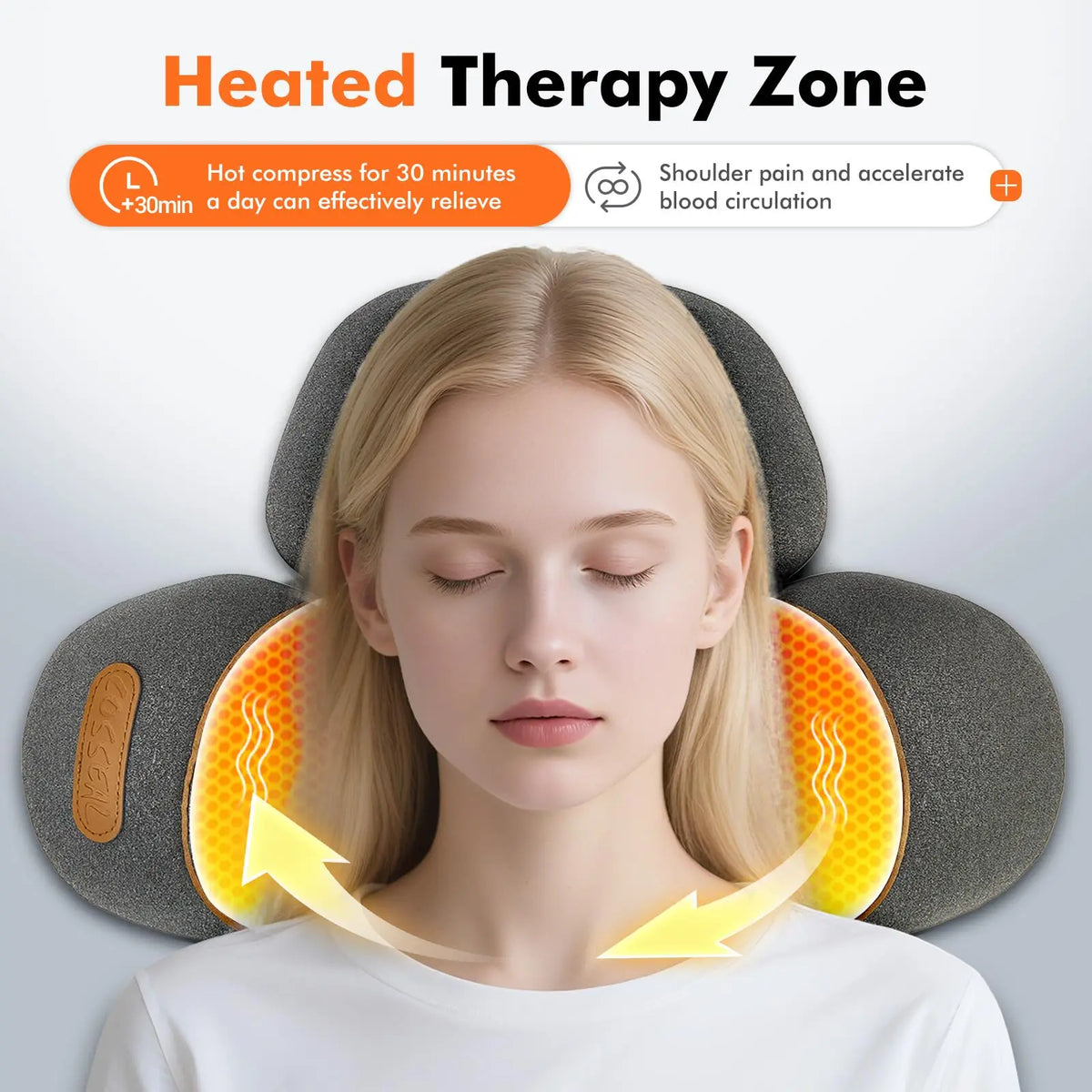 Paquin Heated Neck Massager Pillow With Traction And Shoulder Relief