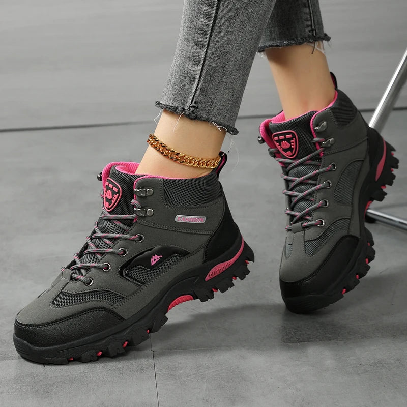 DASDOS Women's Waterproof Hiking Boots With Lace Up Closure