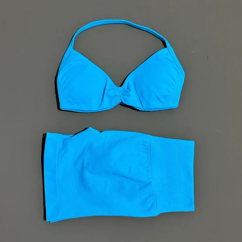Histello Women Seamless Two Piece Yoga Gym Fitness Set