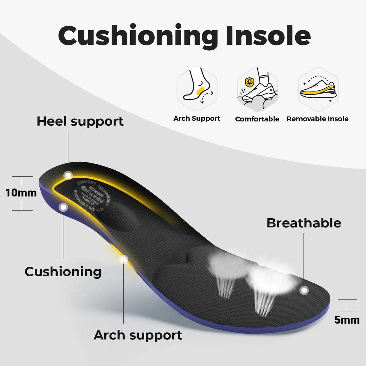 Fitville Men Diabetic Walking Shoes Extra Wide Hook Loop Neuropathy