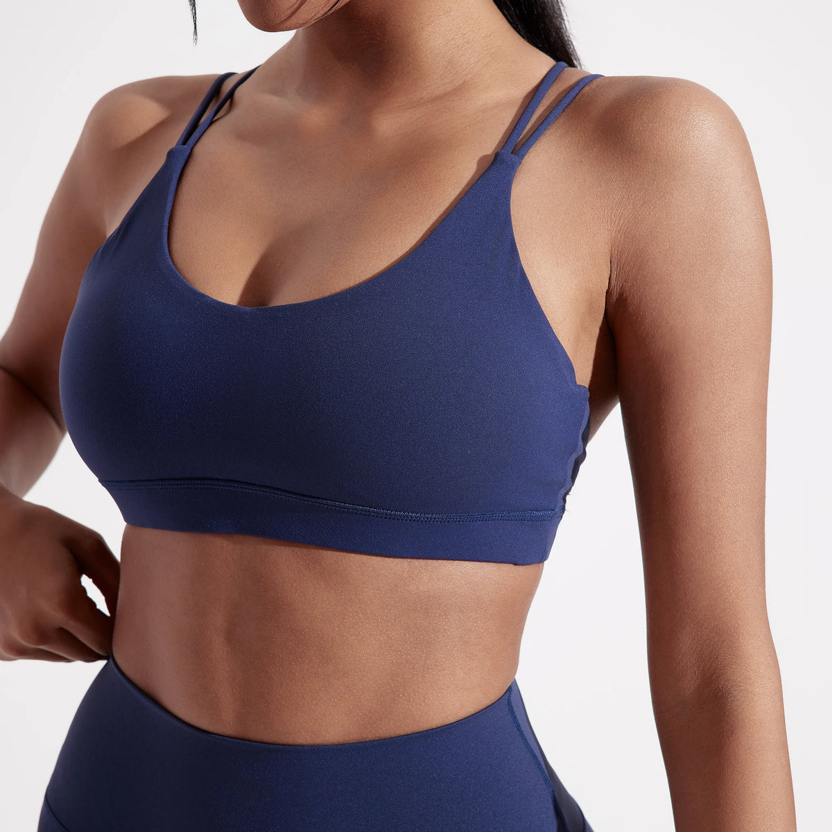 High Support Women Cross Back Sports Bra With Chest Pad
