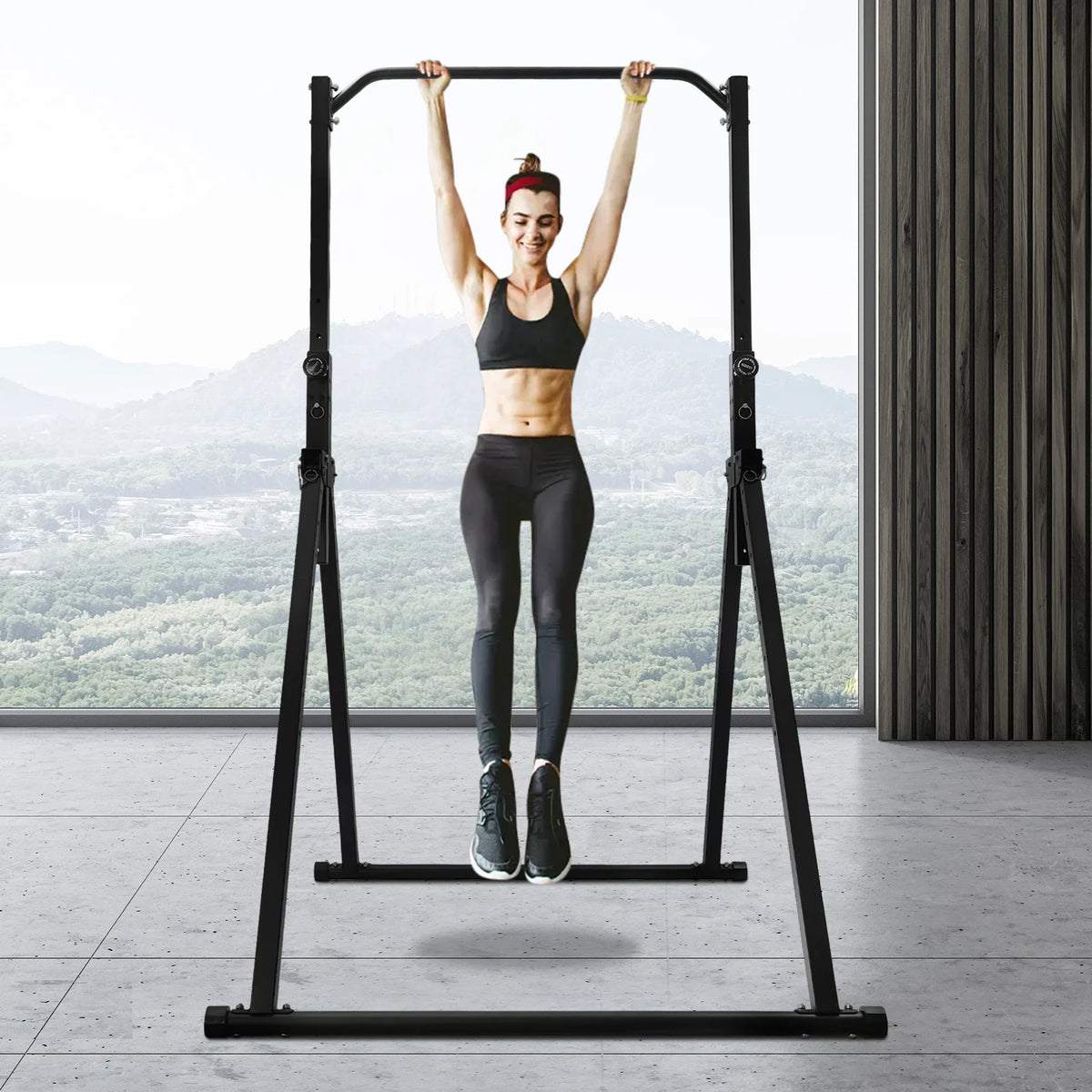 Adjustable Foldable Pull Up Bar With 440 Lb Weight Capacity