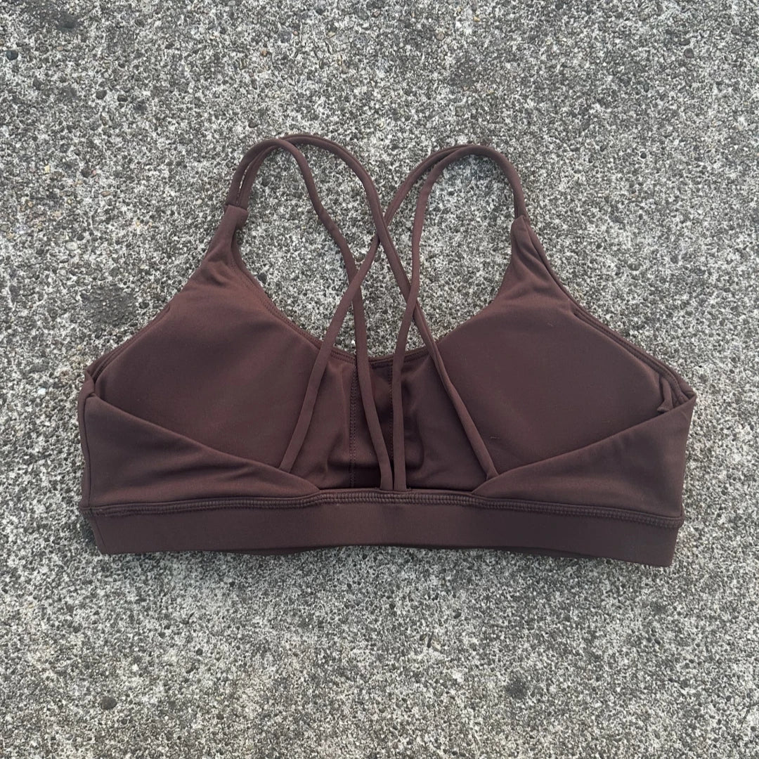 High Support Women Cross Back Sports Bra With Chest Pad