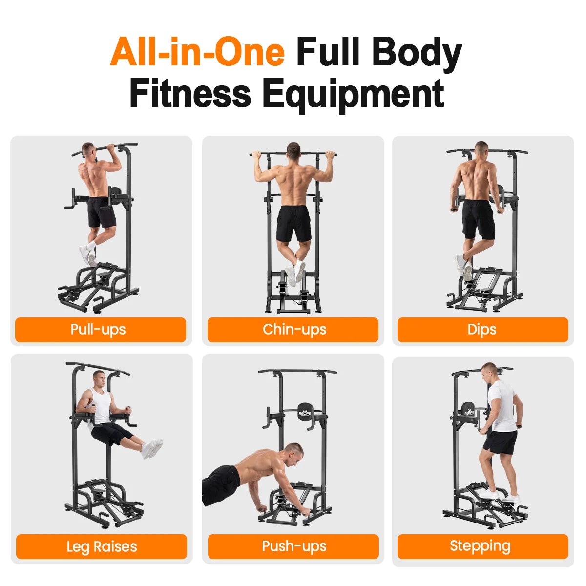 Relife Multifunctional Power Tower Pull Up Dip Station With Stepper