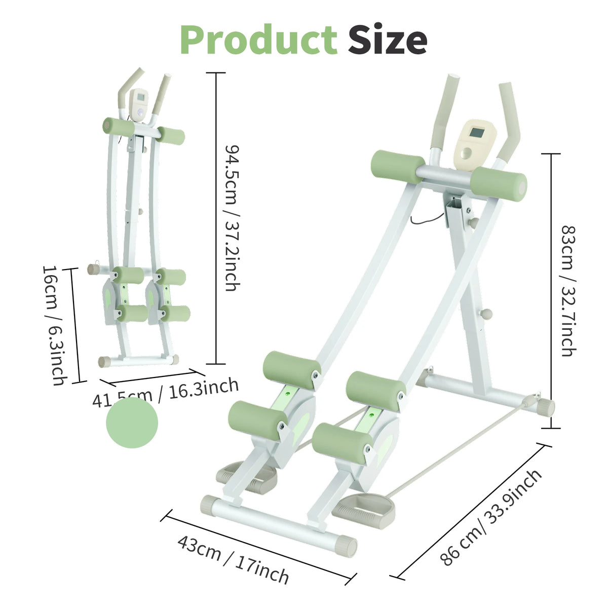 Abdominal Curling Exercise Machine Adjustable Dual Track Foldable Home Gym
