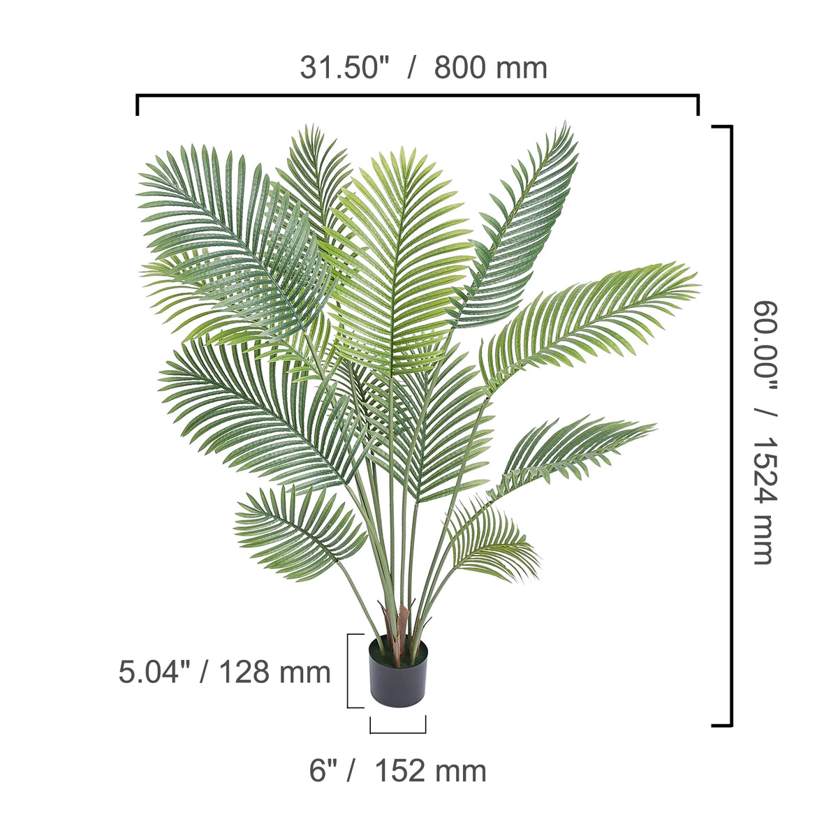 SucceBuy Artificial Palm Tree Indoor Outdoor Faux Plant Low Maintenance