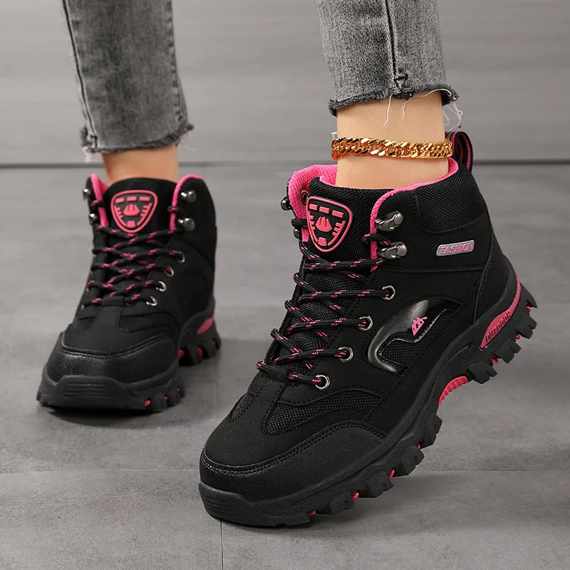 DASDOS Women's Waterproof Hiking Boots With Lace Up Closure