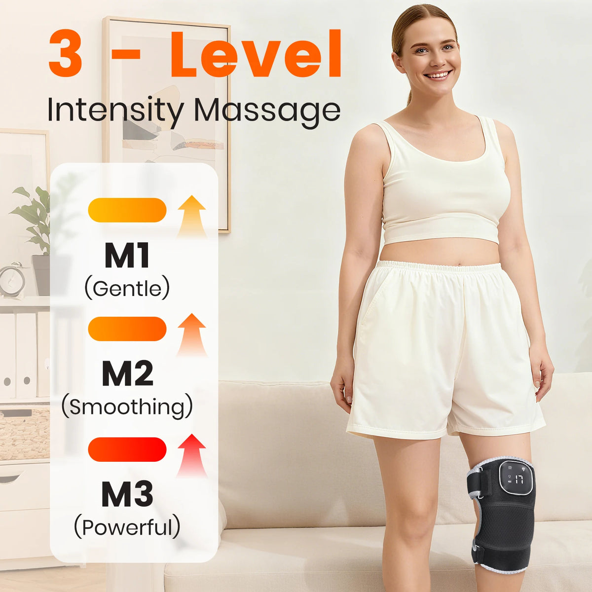 Cordless Red Light Knee Heating Vibration Electric Knee Massager