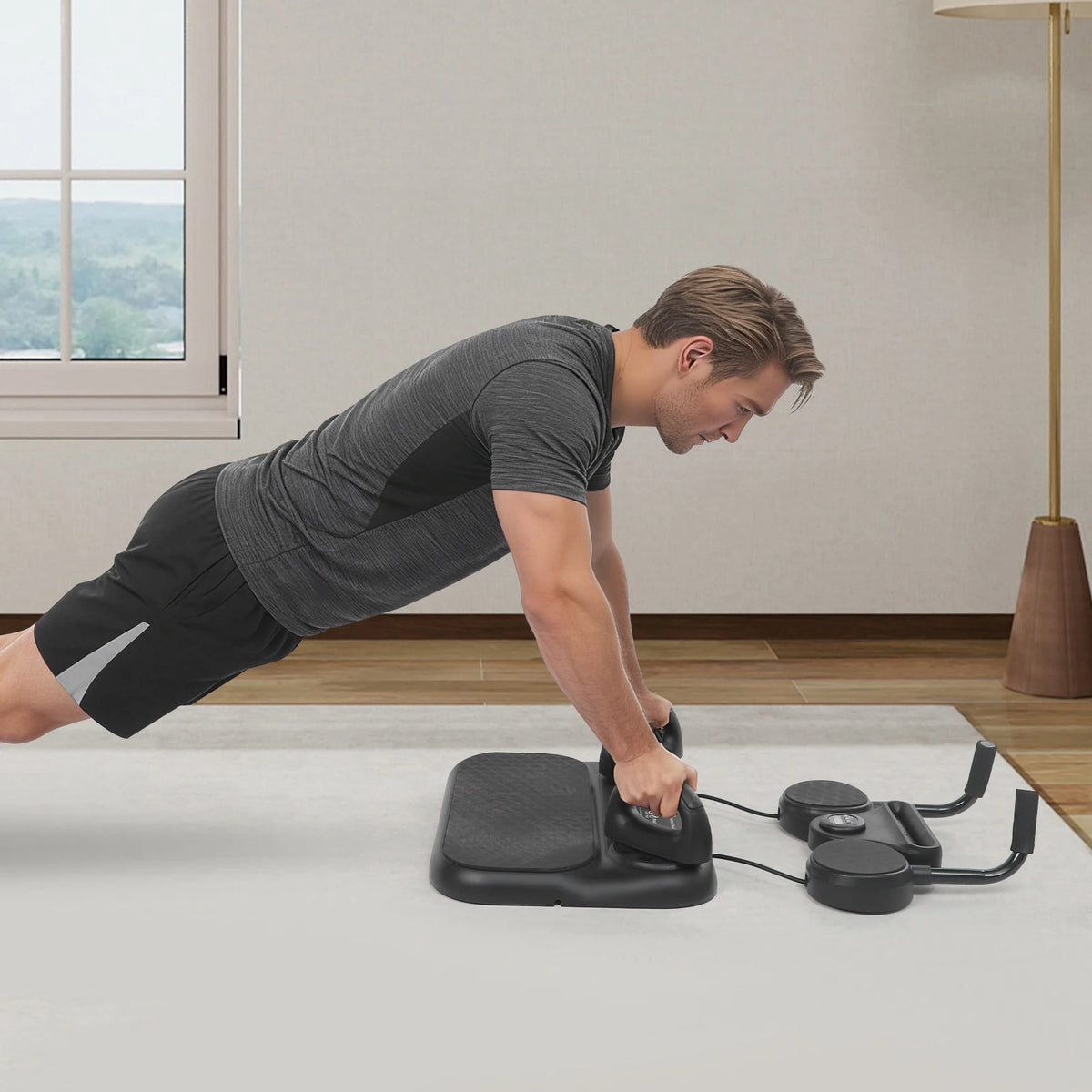 Pilates Board Multifunctional Abdominal Board Portable Reformer Kit With Timer