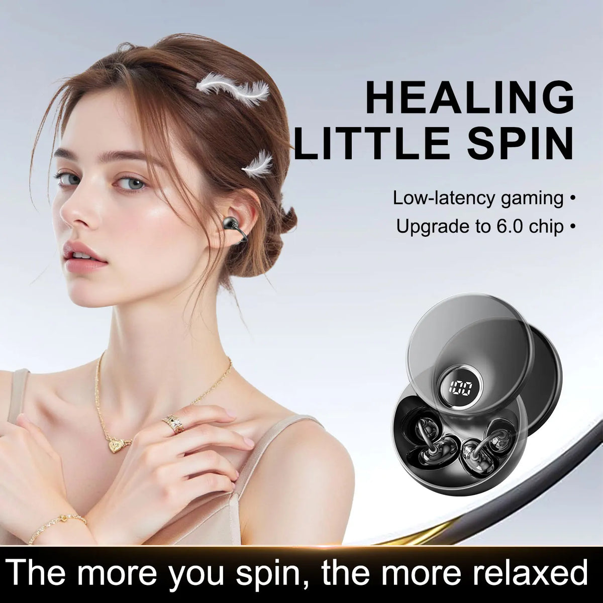 SHUKE Open Ear Clip True Wireless Bluetooth Headphones With Case