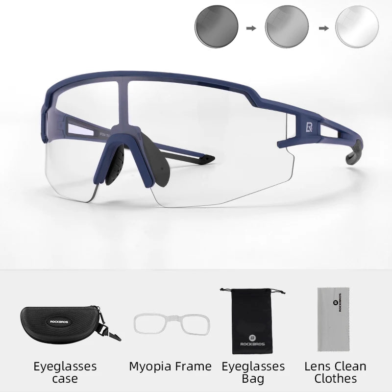 RockBros Photochromic Cycling Glasses UV400 Sunglasses for MTB Road