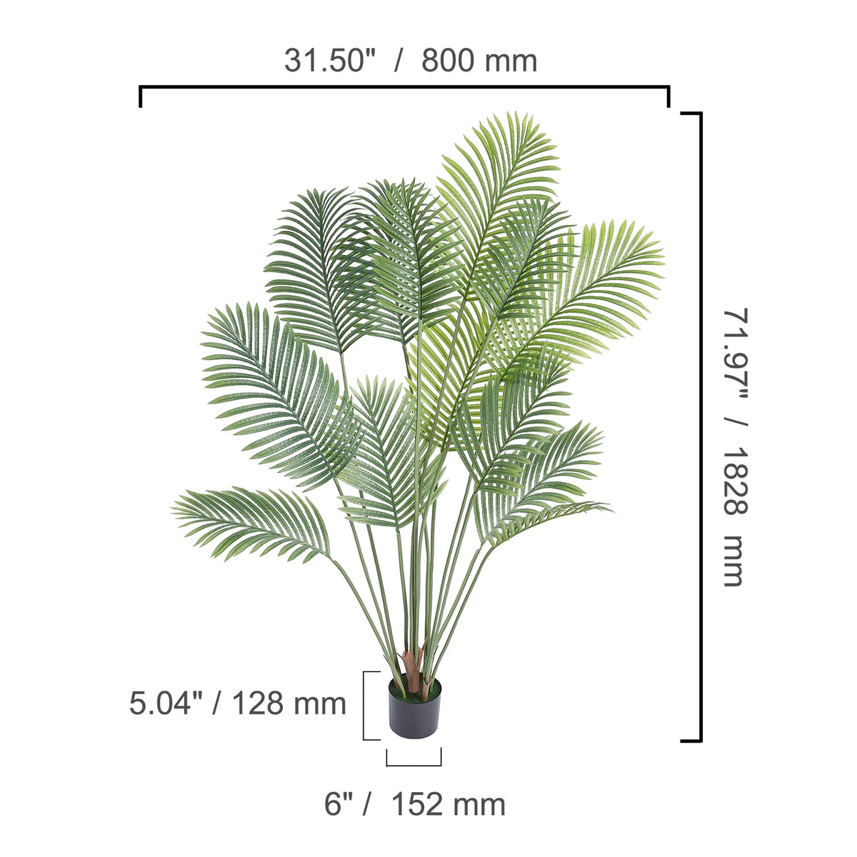 SucceBuy Artificial Palm Tree Indoor Outdoor Faux Plant Low Maintenance