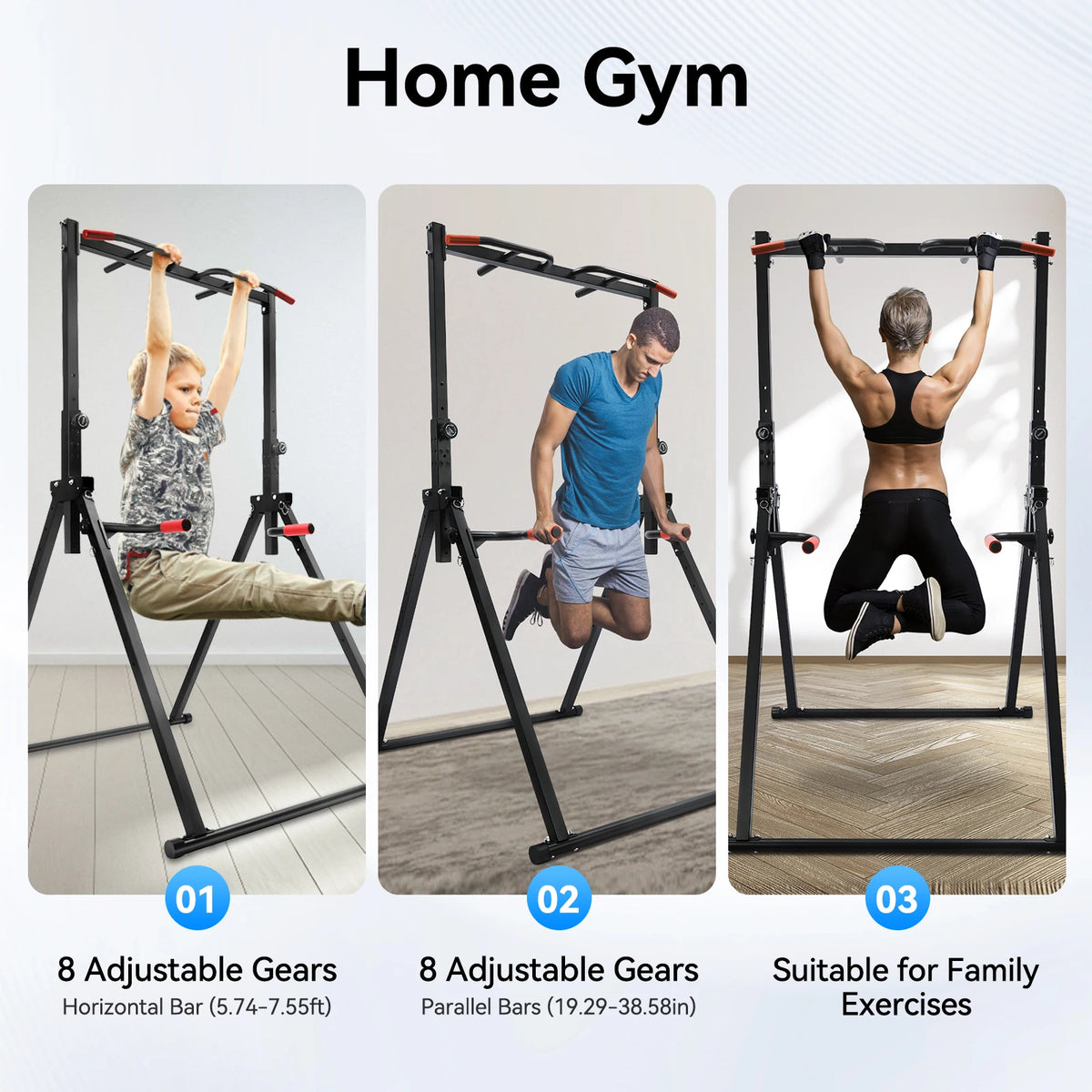 Adjustable Foldable Pull Up Bar With Parallel Training Station