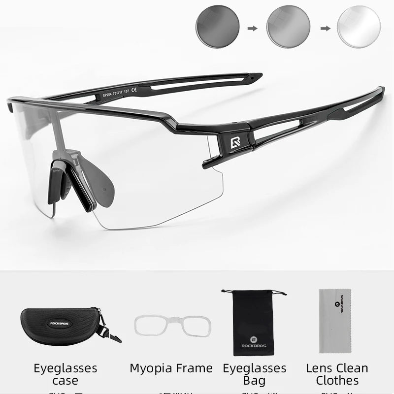 RockBros Photochromic Cycling Glasses UV400 Sunglasses for MTB Road