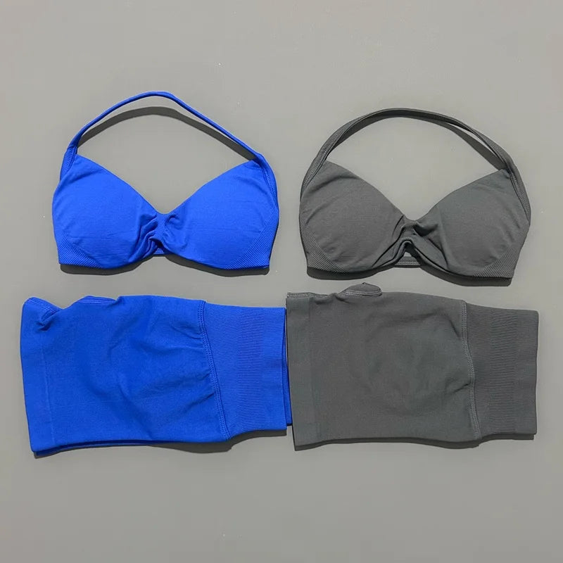 Histello Women Seamless Two Piece Yoga Gym Fitness Set