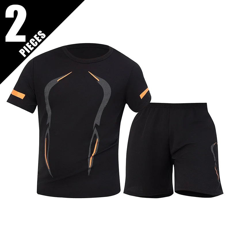 Men Breathable Quick Dry Mesh Sports T Shirt And Shorts