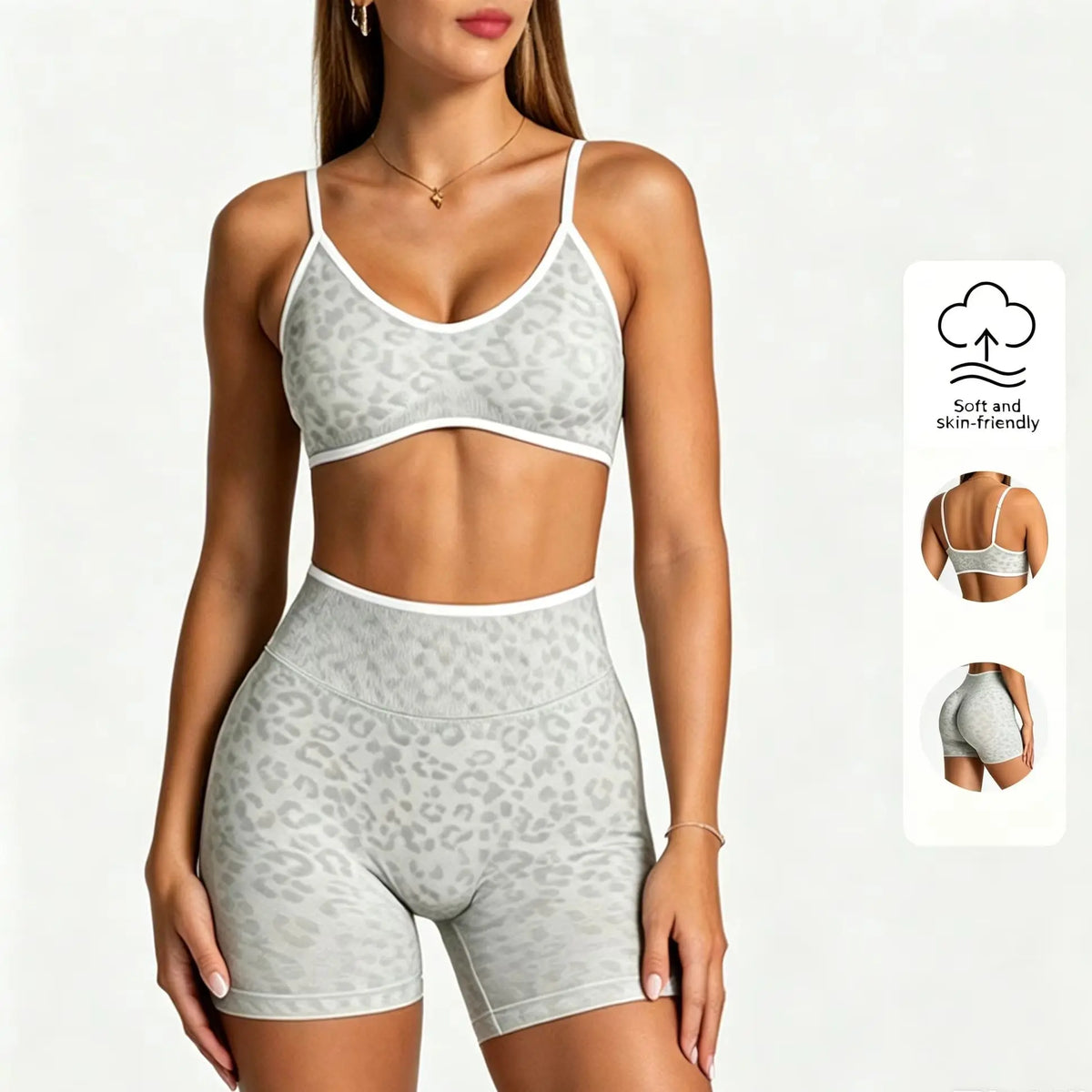 Women High Waist Biker Shorts With Adjustable Sports Bra